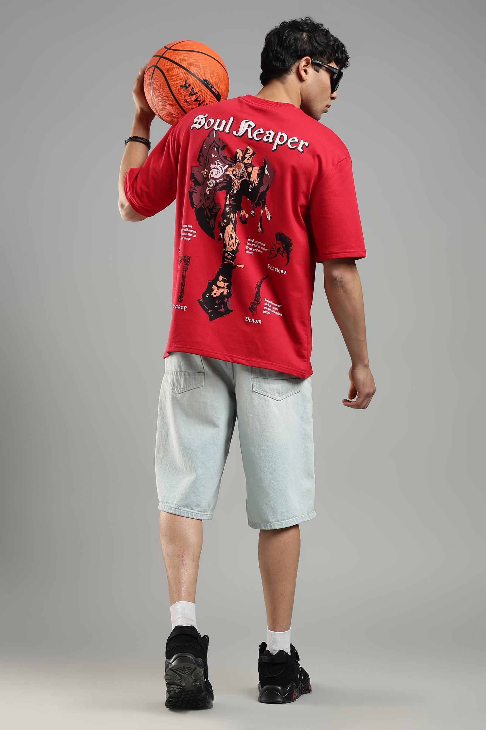 Soul Reaper Oversized T-Shirt – 240 GSM Premium Cotton | Drop Shoulder Streetwear